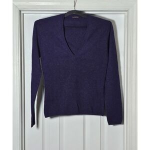 Ballantyne V Neck Cashmere Sweater Women's Size 36 Small Purple Scotland